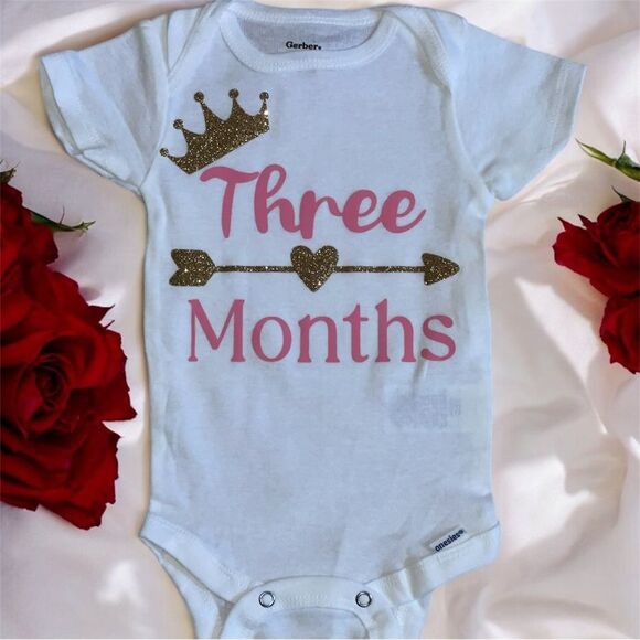 ๐โPrincess Milestone Onesie โ Choose Your Month! ๐ - Picture 4 of 13